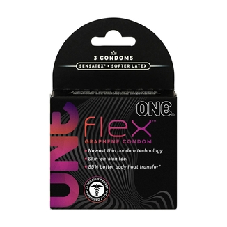 Презервативы ONE Flex Graphene Condom 3 шт, картонная коробка, numer zdjęcia 2