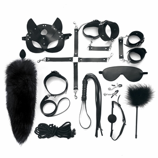 Набор Art of Sex - Maxi BDSM Set Leather, 13 предметов, натуральная кожа, Черный, numer zdjęcia 2