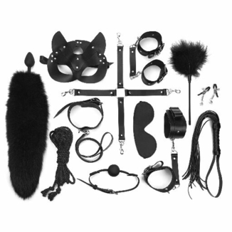 Набор Art of Sex - Maxi BDSM Set Leather, 13 предметов, натуральная кожа, Черный, фото №3