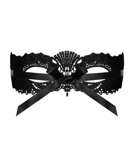 Кружевная маска Obsessive A700 mask, единый размер, черная, photo number 4