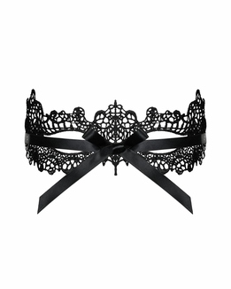 Кружевная маска Obsessive A701 mask, единый размер, черная, фото №4