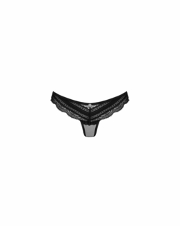 Полупрозрачные трусики с подвеской Obsessive Ivannes panties black L/XL, черные, photo number 6