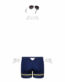 Эротический костюм пилота Obsessive Pilotman set 2XL/3XL, боксеры, манжеты, воротник с галстуком, оч, фото №7