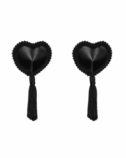 Эротические наклейки на соски с кисточками Obsessive Tassel nipple covers black, черные, фото №4