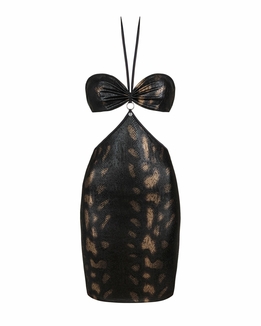 Платье под змеиную кожу Obsessive Vivianty dress XS/S, черное, numer zdjęcia 6