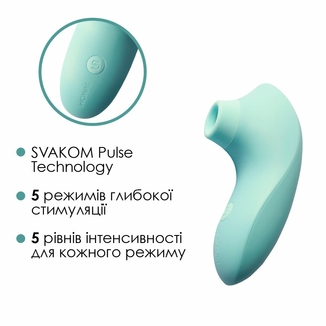 Вакуумный стимулятор Svakom Pulse Lite Neo Seafoam Blue, управляется со смартфона, numer zdjęcia 5