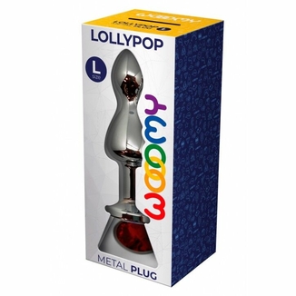 Металлическая анальная пробка Wooomy Lollypop Double Ball Metal Plug Red L диаметр 3,5, длина 10,5 с, numer zdjęcia 4