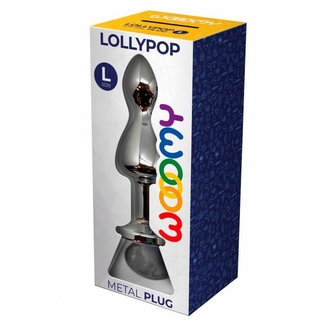 Металлическая анальная пробка Wooomy Lollypop Double Ball Metal Plug L диаметр 3,5 см, длина 10,5 см, numer zdjęcia 4
