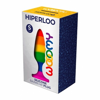 Силиконовая анальная пробка Wooomy Hiperloo Silicone Rainbow Plug S, диаметр 2,4 см, длина 9 см, фото №4