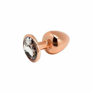 Металлическая анальная пробка Wooomy Tralalo Rose Gold Metal Plug Size M, диаметр 3,4 см, длина 8 см, фото №2