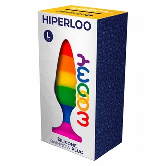 Силиконовая анальная пробка Wooomy Hiperloo Silicone Rainbow Plug L, диаметр 3,9 см, длина 13,1 см, photo number 4