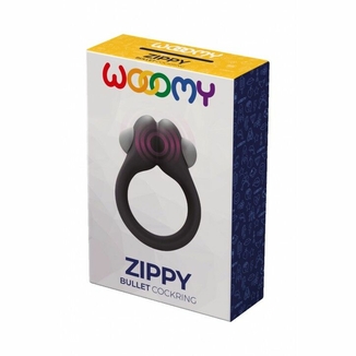 Эрекционное виброкольцо Wooomy Zippy, 1 виброрежим, диаметр 3–4,2 см, фото №5