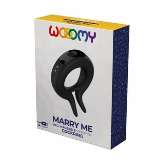 Эрекционное виброкольцо Wooomy Marry Me, перезаряжаемое, 10 режимов вибрации, диаметр 4 см, фото №5