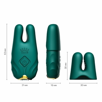 Смартвибратор для груди Zalo - Nave Turquoise Green, пульт ДУ, работа через приложение, numer zdjęcia 4
