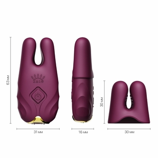 Смарт-вибратор для груди Zalo - Nave Velvet Purple, пульт ДУ, работа через приложение, numer zdjęcia 4
