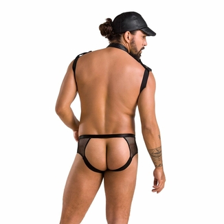 Комплект эротического мужского белья Passion 038 SET JOHN L/XL Black, боди, кепка, numer zdjęcia 3