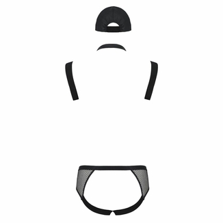 Комплект эротического мужского белья Passion 038 SET JOHN L/XL Black, боди, кепка, фото №5