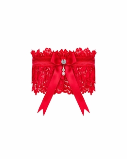 Ажурная подвязка Obsessive Amor Cherris garter, red, фото №3