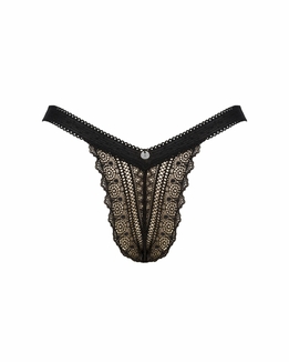 Кружевные трусики с заниженной талией Obsessive Estiqua panties XS/S, black, numer zdjęcia 6
