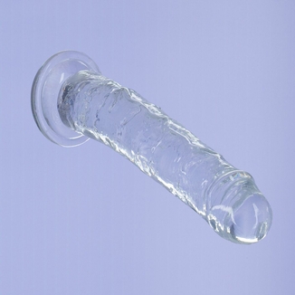Прозрачный фаллоимитатор ADDICTION Vertical Dong 8″, присоска, диаметр 3,8 см, вибропуля в подарок, numer zdjęcia 5