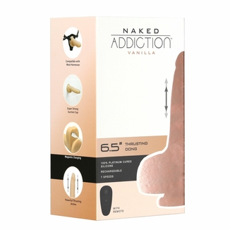 Фаллоимитатор-пульсатор Naked Addiction 6.5″ Thrusting Dong With Remote, движения вперед-назад,пульт, фото №9