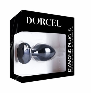 Металлическая анальная пробка с кристаллом Dorcel Diamond Plug Black S, фото №8