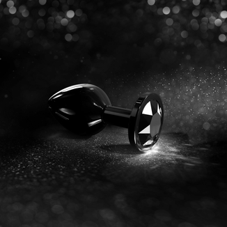 Металлическая анальная пробка с кристаллом Dorcel Diamond Plug Black M, фото №9