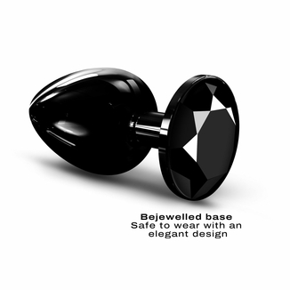 Металлическая анальная пробка с кристаллом Dorcel Diamond Plug Black L, фото №3