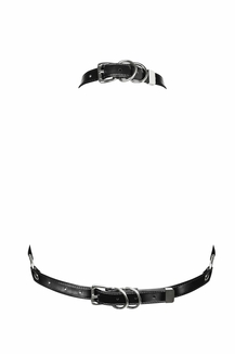 Портупея на грудь Obsessive A740 harness black O/S, искусственная кожа, numer zdjęcia 3