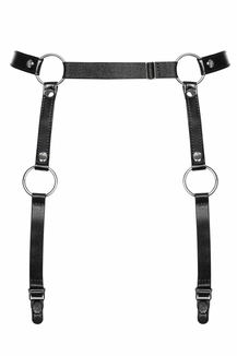 Гартеры Obsessive A741 garter belt black O/S, искусственная кожа, photo number 2