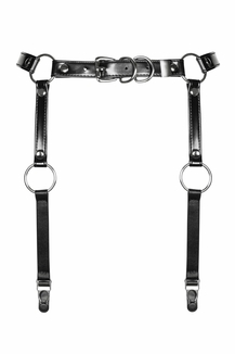 Гартеры Obsessive A741 garter belt black O/S, искусственная кожа, photo number 3
