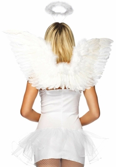 Набор аксессуаров «Ангел» Leg Avenue Angel Accessory Kit, крылышки из перьев, нимб, фото №3