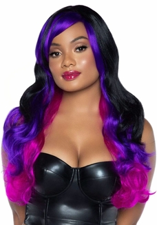 Leg Avenue Allure Multi Color Wig Black/Purple, фото №2