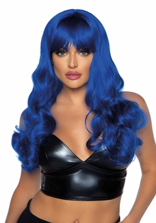 Волнистый парик Leg Avenue Misfit Long Wavy Wig Blue, длинный, реалистичный вид, 61 см, numer zdjęcia 3