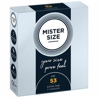 Презервативы Mister Size - pure feel - 53 (3 condoms), толщина 0,05 мм, numer zdjęcia 2