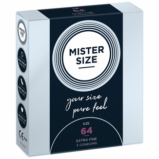 Презервативы Mister Size - pure feel - 64 (3 condoms), толщина 0,05 мм, numer zdjęcia 2