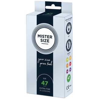 Презервативы Mister Size - pure feel - 47 (10 condoms), толщина 0,05 мм, фото №3