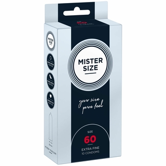 Презервативы Mister Size - pure feel - 60 (10 condoms), толщина 0,05 мм (мятая упаковка!!!), фото №2