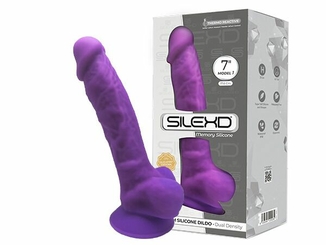 Фаллоимитатор SilexD Johnny Purple (MODEL 1 size 7in), двухслойный, силикон+Silexpan, диаметр 3,8 см, фото №4