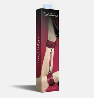 Поножи Feral Feelings – Ankle Restraints, натуральная кожа, burgundy, numer zdjęcia 3