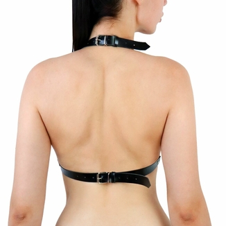 Портупея женская с шипами Art of Sex - Demia Leather harness, Черная XS-M, фото №3