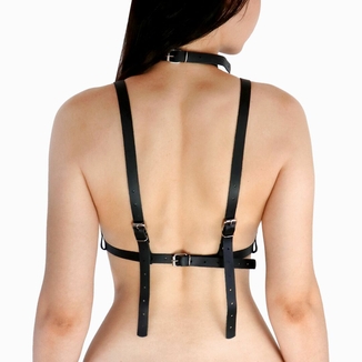 Женская портупея Art of Sex - Delaria Leather harness, Черный L-2XL, фото №3