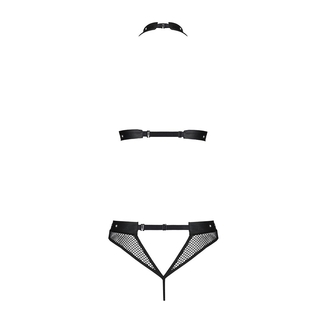 Белье с открытым доступом Passion MOONLIGHT SET L/XL black топ, стринги, numer zdjęcia 5