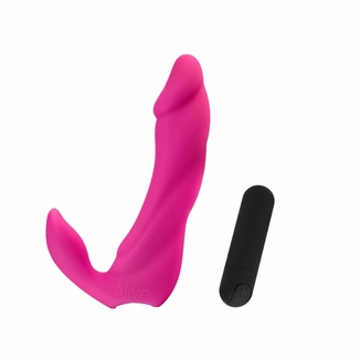 Вибратор вагинально-клиторальный Alive Bifun Pro, Pink, перезаряжаемый, numer zdjęcia 4