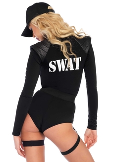 Костюм эротического спецназа Leg Avenue SWAT Team Babe XS, боди, пояс, подвязки, игрушечная рация, к, photo number 3