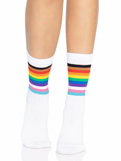 Носки женские в полоску Leg Avenue Pride crew socks Rainbow, 37–43 размер, фото №2
