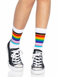 Носки женские в полоску Leg Avenue Pride crew socks Rainbow, 37–43 размер, numer zdjęcia 4
