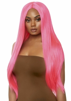 Парик Leg Avenue 33″ Long straight center part wig neon pink, фото №2
