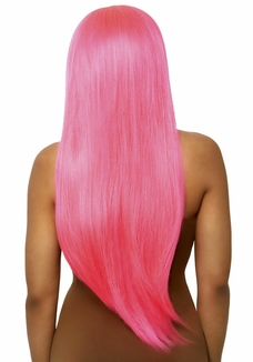 Парик Leg Avenue 33″ Long straight center part wig neon pink, фото №3