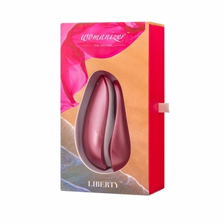 Вакуумный клиторальный стимулятор Womanizer Liberty Pink, магнитная крышка, 2 насадки, фото №8